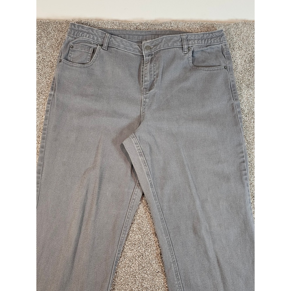 Essentials Womens Grey Straight Leg Denim Jeans‎ High Rise Stretch